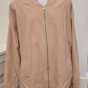 Mvp Collections Light Mauve Zip-Up Bomber Jacket